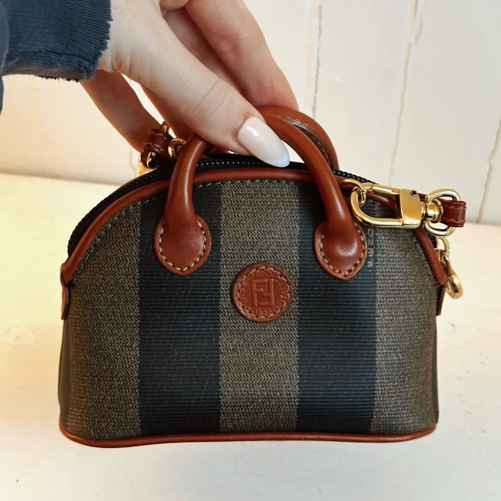 Vintage Fendi Pequin Stripe Mini Crossbody Bag with original Fendi Strap ✨